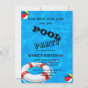 Invitation Cool Pool Party Nage