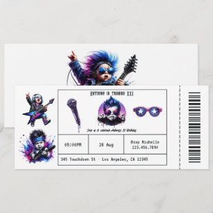 Invitation Cool Rock On Music Concert Billet 1er Anniversaire