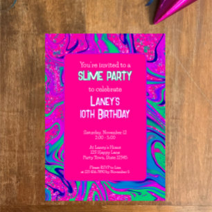 Invitation Cool Rose Turquoise Parties scintillant Filles Ann