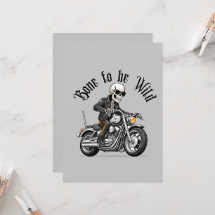 Invitation Cool Skeleton Bone to be Wild Riding a Motorcycle