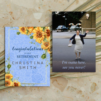 Invitation Cool Summer Sunflower Watercolor Parti de retraite