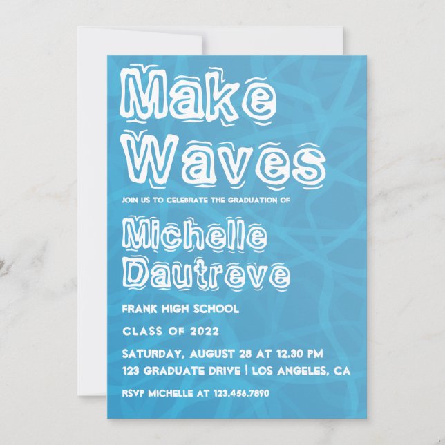 Invitation Cool Surfer Graduation Party Photo (Devant)