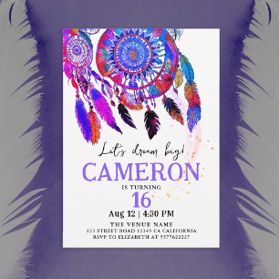 Invitation Cool violet indien Dream Catcher Aquarelle