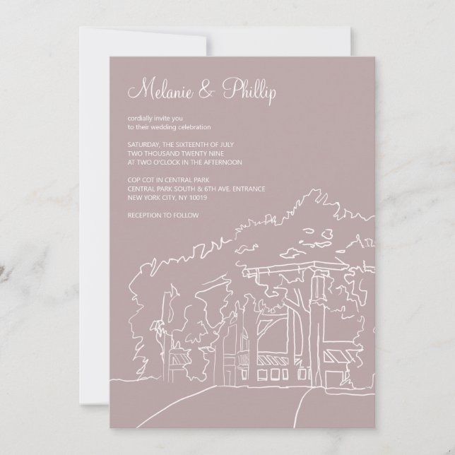 Invitation Cop Cot Central Park Mariage (Devant)