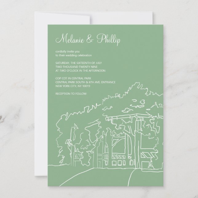 Invitation Cop Cot Central Park Mariage (Devant)