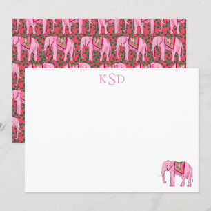 Invitation Copie d'éléphant de monogramme stationnaire