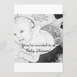 Invitation Copie esquissée de noir d'invitation de baby