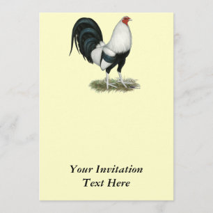 Invitation Coq de combat argenté de Duckwing