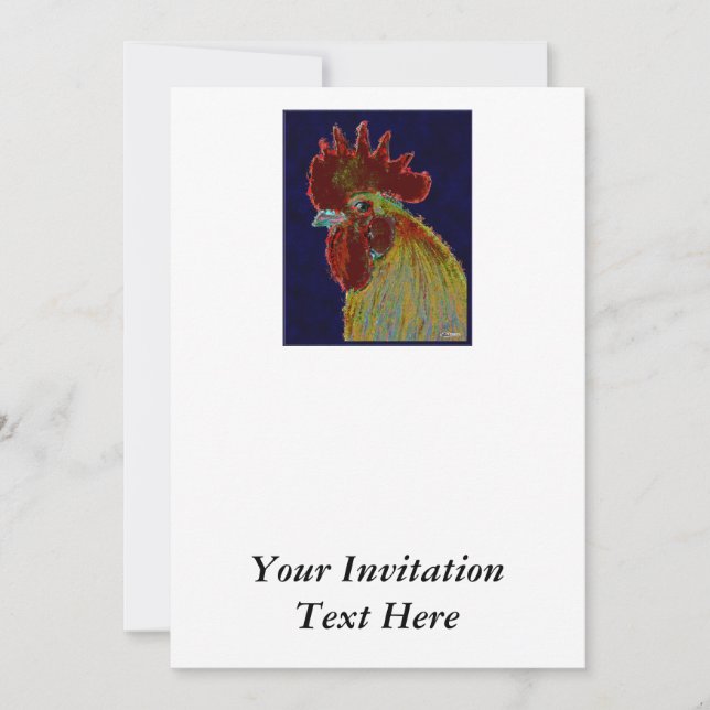 Invitation Coq : tête libre (Devant)