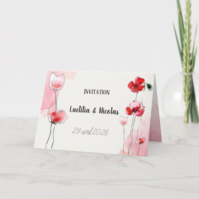 Invitation "Coquelicots" (Devant)