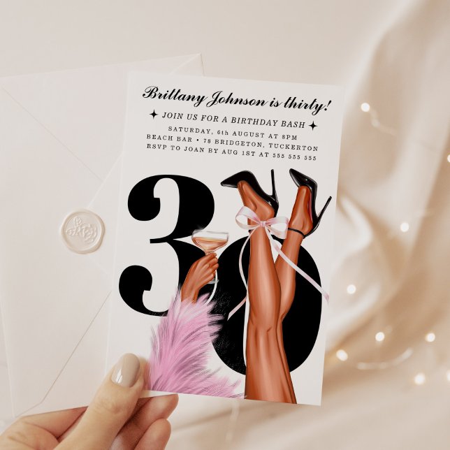 Invitation Coquette 30e anniversaire (Créateur téléchargé)