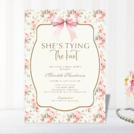 Invitation Coquette à la bow rose qui lie le noeud douche nup