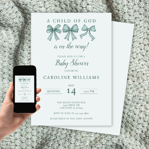 Invitation Coquette annonce l'enfant chrétien de Dieu Bébé Ve