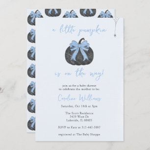 Invitation Coquette Blue Bow Un peu Citrouille Automne Hallow