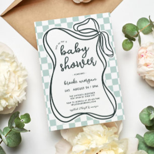 Invitation Coquette Bow Baby shower neutre du genre