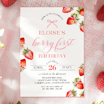 Coquette Bow Berry First Strawberry First Birday