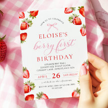 Coquette Bow Berry First Strawberry First Birday