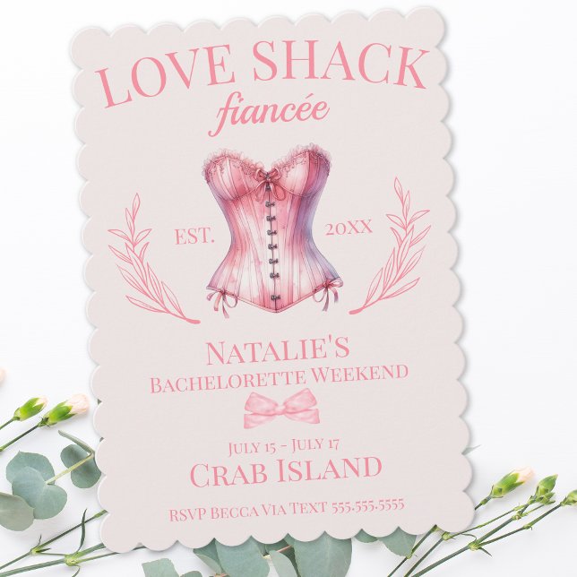 Invitation Coquette Bow Corset Social Club Bachelorette (Créateur téléchargé)
