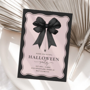 Invitation Coquette Bow fête d'Halloween adulte