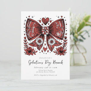 Invitation Coquette Bow Galentine's Day Brunch