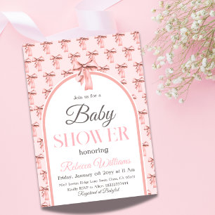 Invitation Coquette Bow rose C'est un Baby shower de fille
