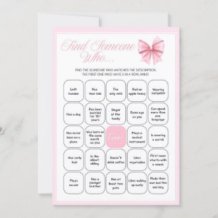 Invitation Coquette Bow rose - Nom modifiable, 5x7