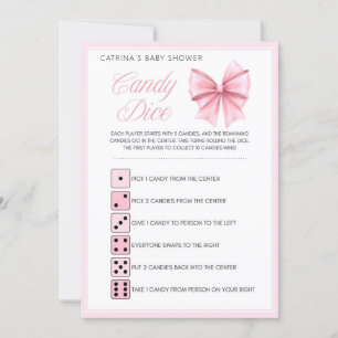 Invitation Coquette Bow rose - Nom modifiable, 5x7