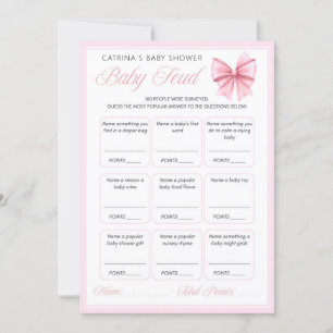 Invitation Coquette Bow rose - Nom modifiable, 5x7