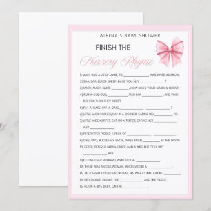 Invitation Coquette Bow rose - Nom modifiable, 5x7