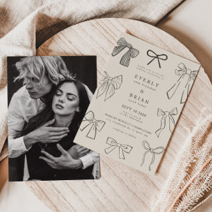 Invitation Coquette Bows Charbon