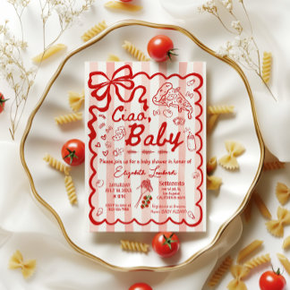 Invitation Coquette Ciao Baby Italian Theme