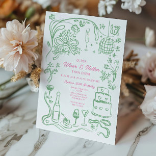 Invitation Coquette dessinée à la main, sage et audacieux ann