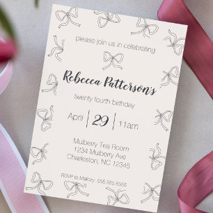 Invitation Coquette esthétique Noir Bow mignonne Feminine Par