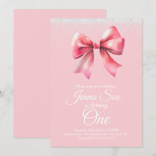 Invitation Coquette Fête d'Anniversaire des filles de Bow ros