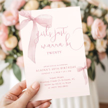 Coquette Filles au Ruban Rose Veulent Seulement Av
