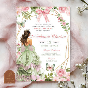 Invitation Coquette Forêt Enchantée Sauge Blush Rose Douce 16
