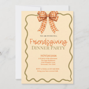 Invitation Coquette Orange et Sage Friendsgiving