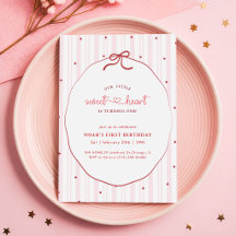 Coquette Petit Cœur Rose 1er Anniversaire