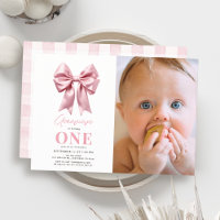 Coquette Pink Bow Ribbon Girl 1er Anniversaire Pho