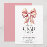 Coquette Pink Bow Ribbon Party de graduation