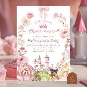 Invitation Coquette Princesse Royaume Arc Rose 3ème Anniversa