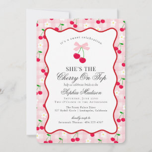Invitation Coquette rose cerise En vichy Fête des mariées