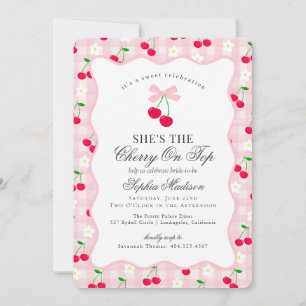 Invitation Coquette rose cerise En vichy Fête des mariées