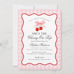 Invitation Coquette rose cerise En vichy Fête des mariées