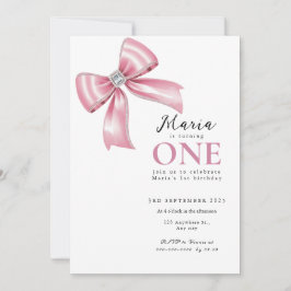 Invitation Coquette rose étincelle 1ère