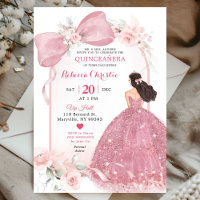 Coquette rose pâle Floral Quinceañera