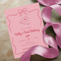 Coquette rose sucrée Bow 1er Anniversaire Coeur Ca