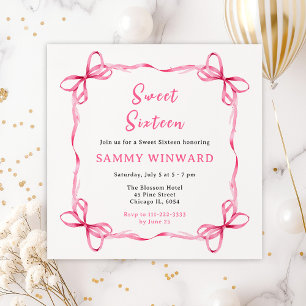 Invitation Coquette rose Sweet sixteen