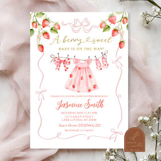 Invitation Coquette rose Vêtements bébé Berry Baby shower dou