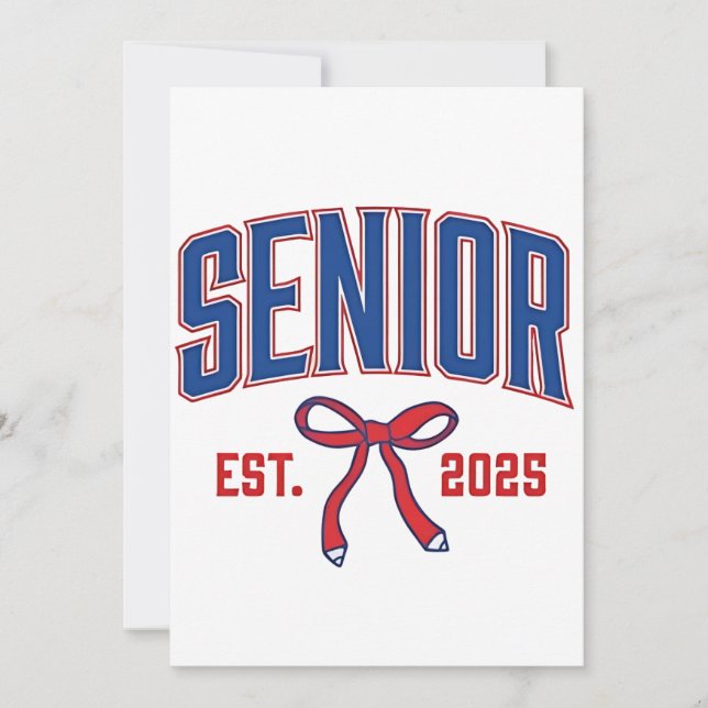 Invitation Coquette Senior 2025 Promotion 2025 Nœuds Rose (Devant)